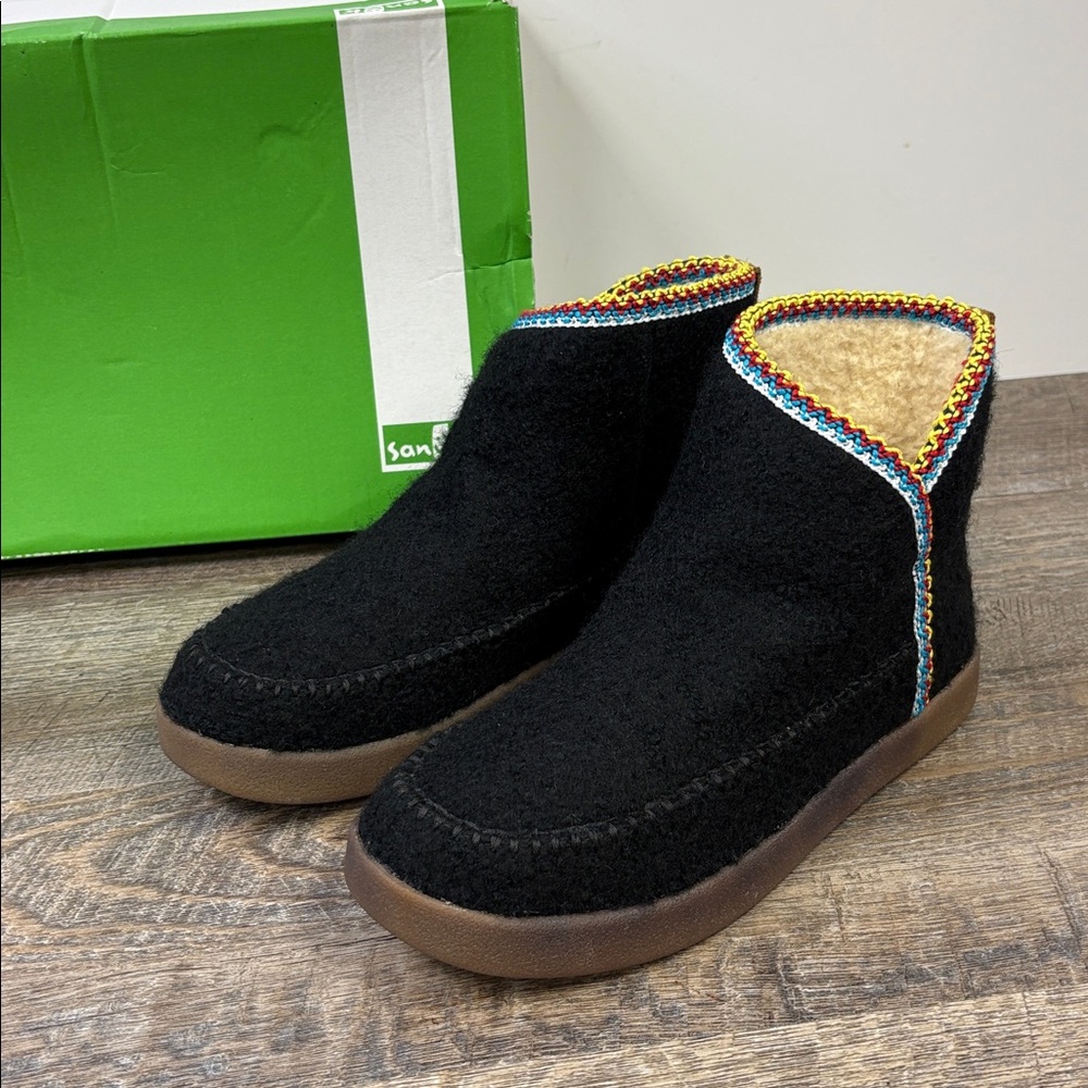 Sanuk W Nice Bootah Wool Slippers Black Women’s 7